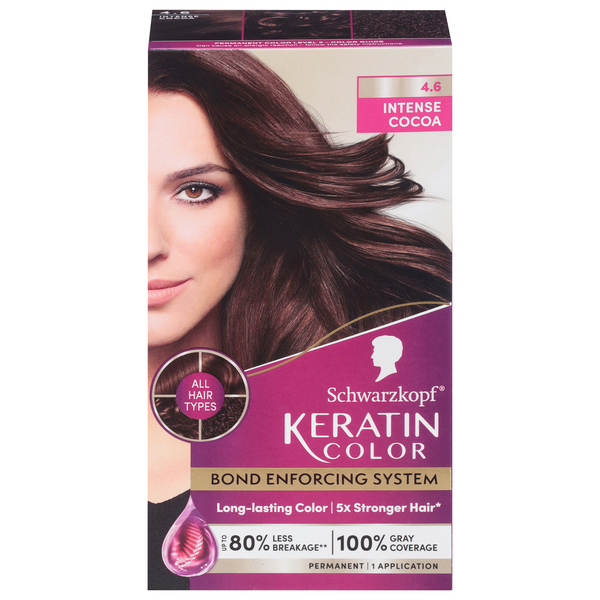 Schwarzkopf Keratin Color Permanent Anti-Age Hair Color Intense Cocoa 4.6