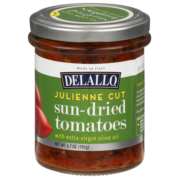 DeLallo Julienne Cut Sun-Dried Tomatoes with Extra Virgin Olive Oil