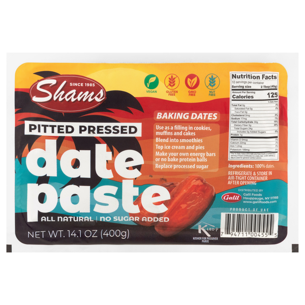Shams All Natural Pitted Pressed Date Paste