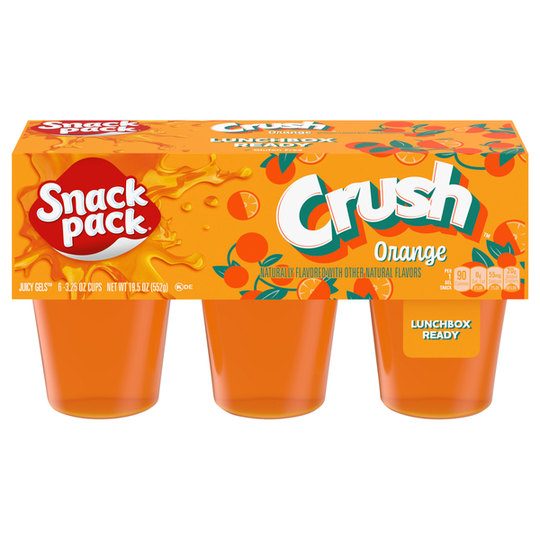 Snack Pack Crush Orange Juicy Gels Cups - 6 ct