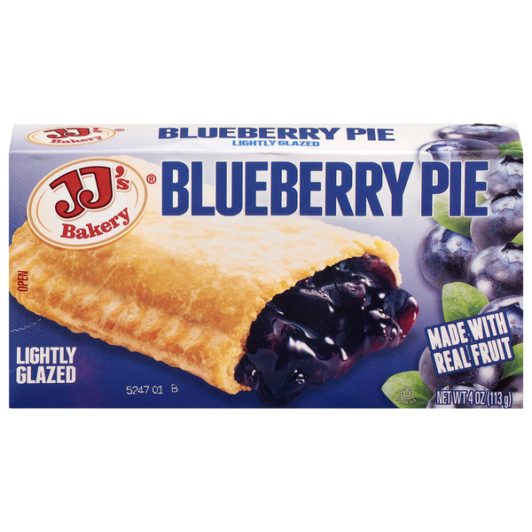 JJ's Bakery Blueberry Pie Lightly Glazed Single Serve