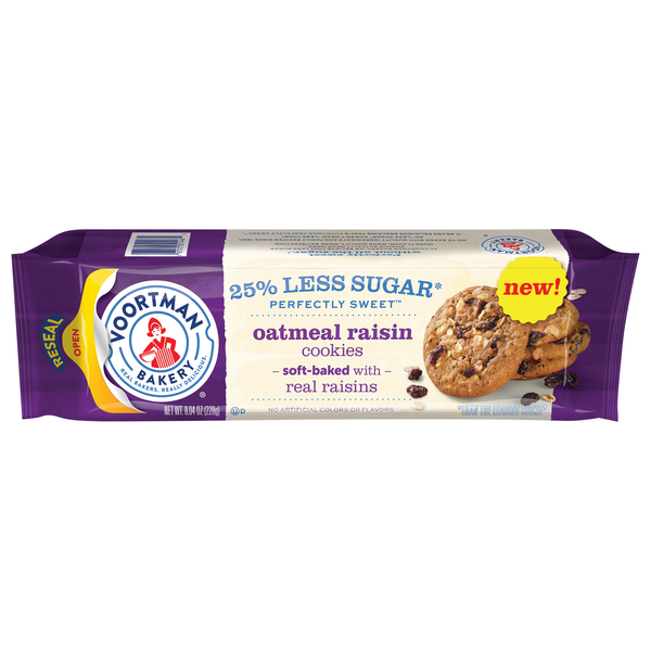 Save on Voortman Bakery Perfectly Sweet Oatmeal Raisin Cookies 25 Less