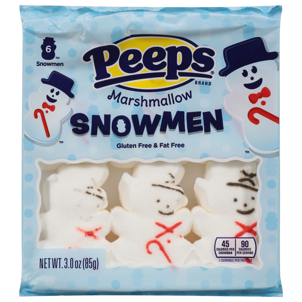 PEEPS Christmas Snowmen Marshmallow Candy - 6 ct