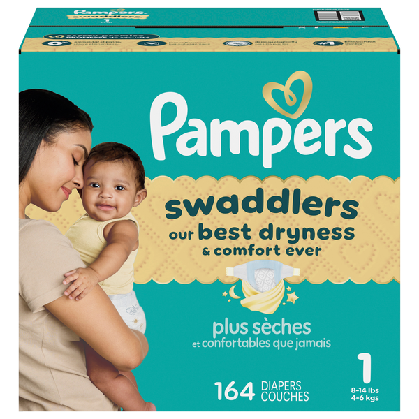 Pampers Swaddlers Size 1 Baby Diapers 8-14 lb