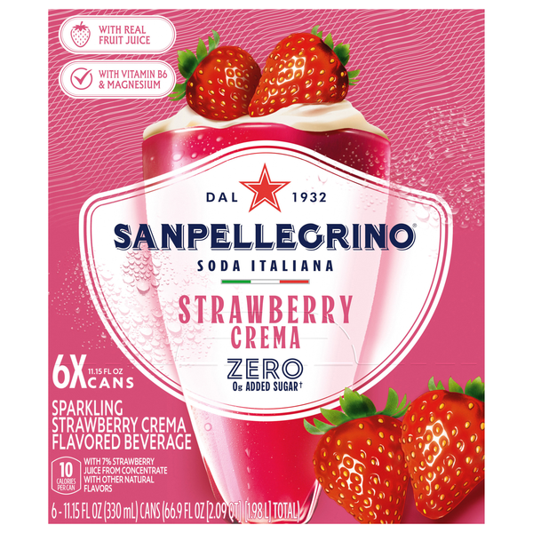 San Pellegrino Strawberry Crema Sparkling Beverage - 6 pk