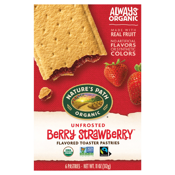 Nature's Path Organic Unfrosted Berry Strawberry Toaster Pastries - 6 ct