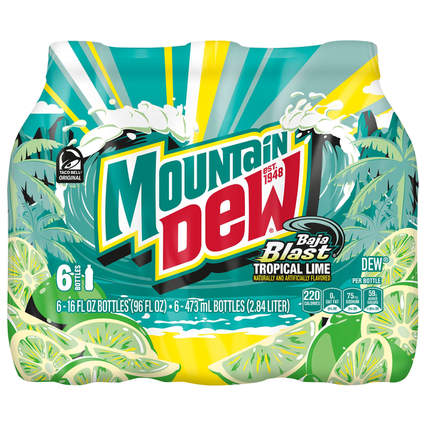 Mtn Dew Baja Blast Soda - 6 pk
