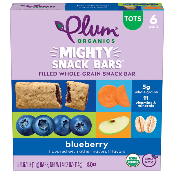 Plum Organics Tots Mighty Blueberry Snack Bars - 6 ct
