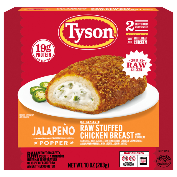 Tyson Jalapeno Popper Raw Breaded & Stuffed Chicken Breast - 2 ct Frozen