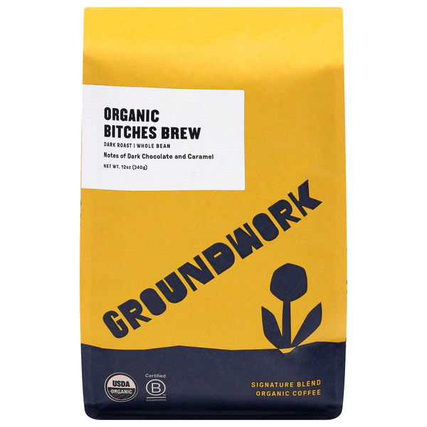 Groundwork Organic Bitches Brew Dark Roast Whole Bean Coffee