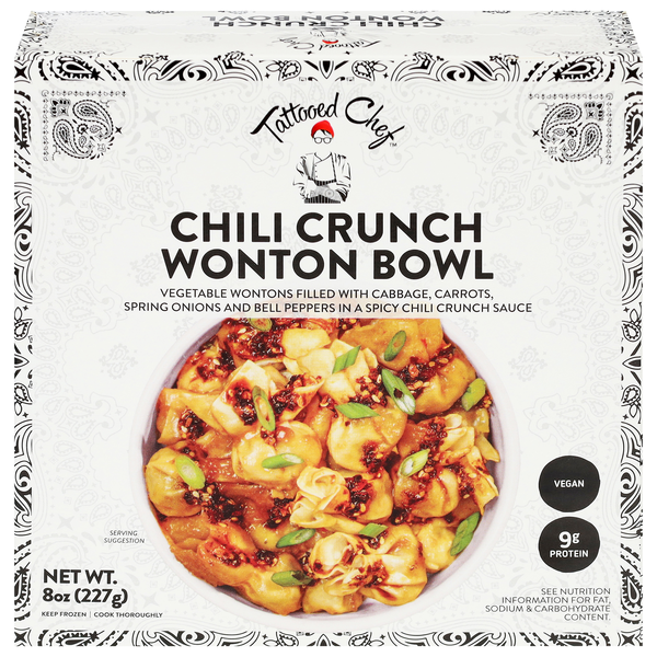 Tattooed Chef Vegan Chili Crunch Wonton Bowl Frozen