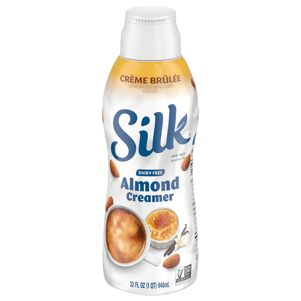 Save on Silk Dairy Free Creme Brulee Flavored Almondmilk Coffee Creamer