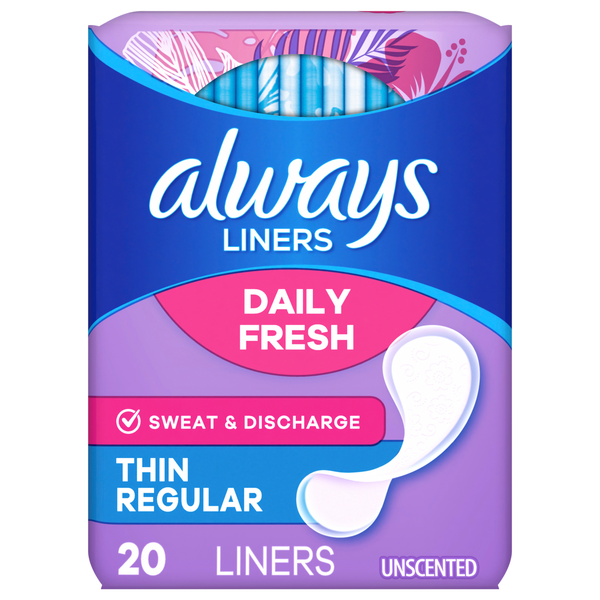 Always No Feel Protection Unscented Thin Daily Liners