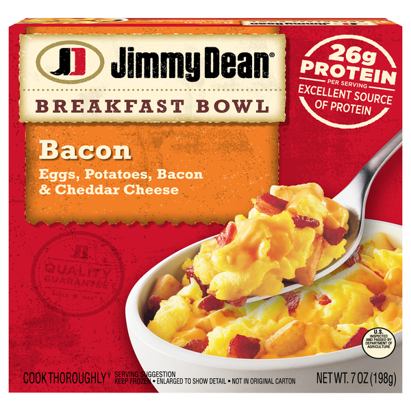 Jimmy Dean Bacon Eggs Potatoes & Cheddar Cheese Breakfast Bowl Frozen Meal