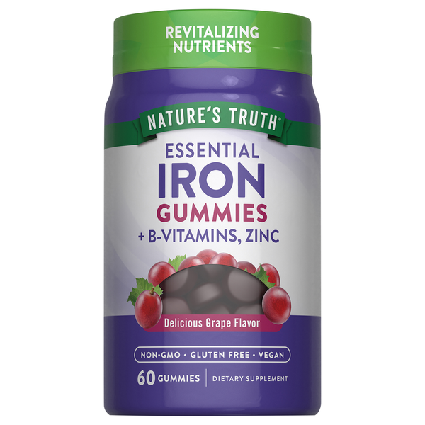 Nature's Truth Natural Grape Flavor Essential Iron Gummies
