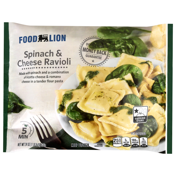 Food Lion Spinach & Cheese Ravioli Pasta Frozen