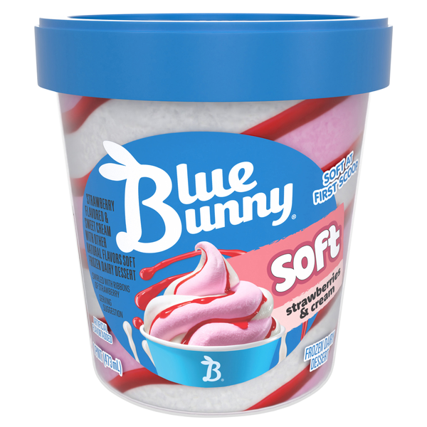 Blue Bunny Twist Strawberries & Cream Frozen Dairy Dessert