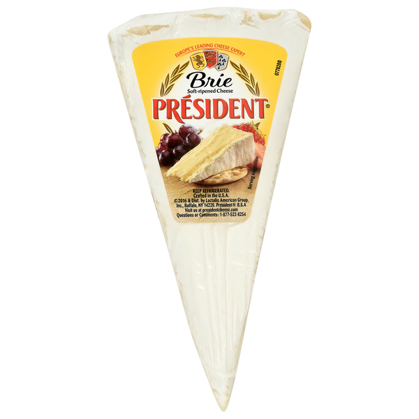 President Soft Ripened Brie Cheese Wedge