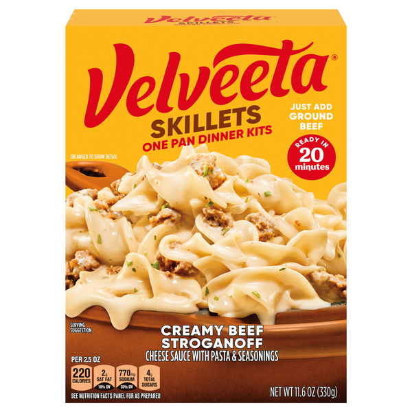 Velveeta Skillets One Pan Dinner Kits Creamy Beef Stroganoff