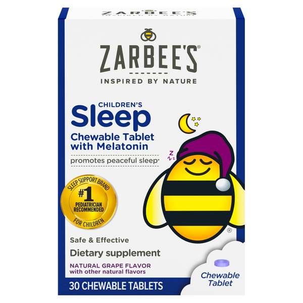 Zarbee's Children's Sleep with Melatonin Chewable Tablets Grape