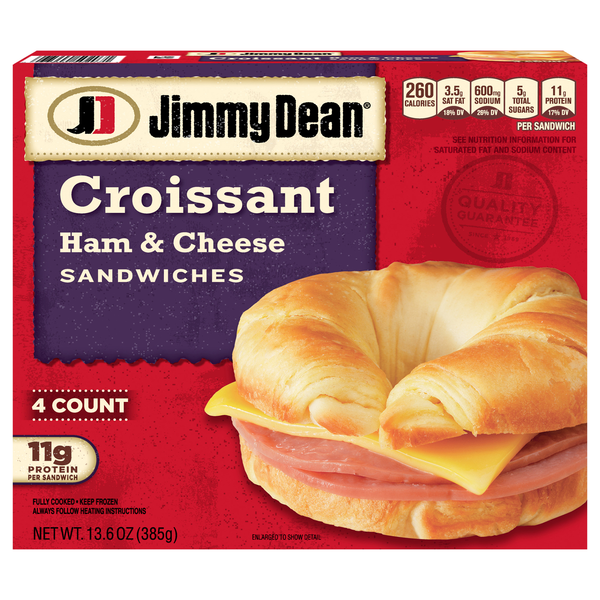 Jimmy Dean Ham & Cheese Croissant Sandwiches - 4 ct
