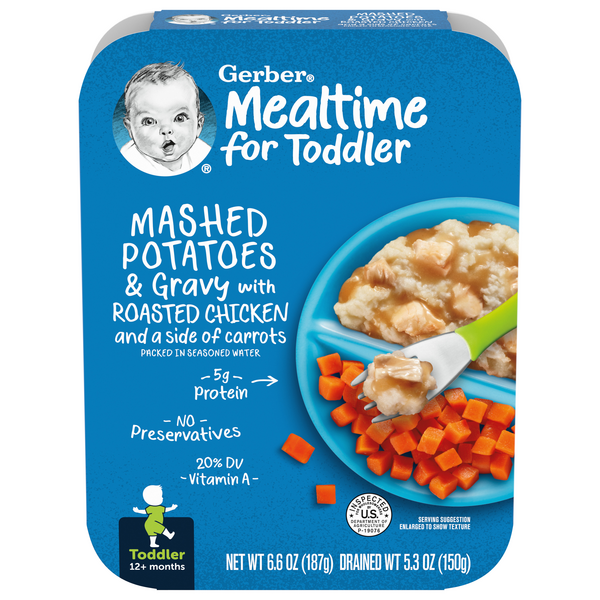 Gerber Mealtime Toddler Mashed Potatoes & Gravy with Roasted Chicken