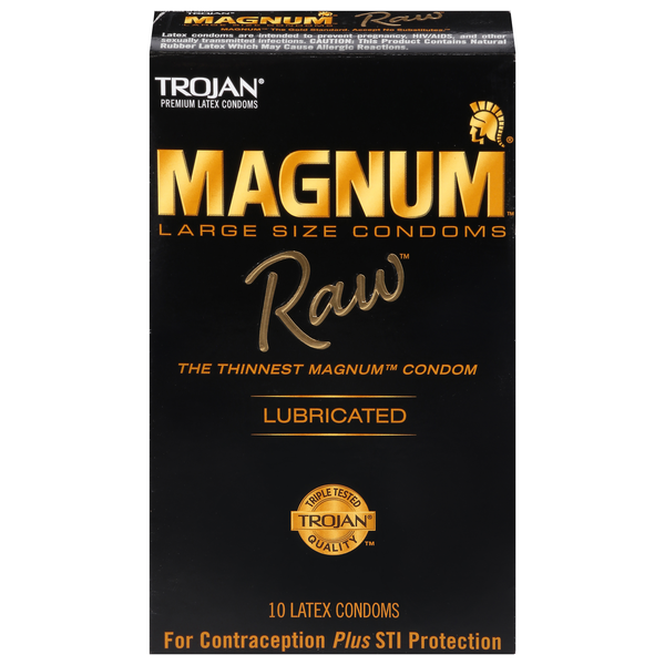 Trojan Magnum Raw Lubricated Latex Condoms Large Size