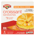 Hannaford Bacon Egg & Cheese Croissant Breakfast Sandwiches - 4 ct