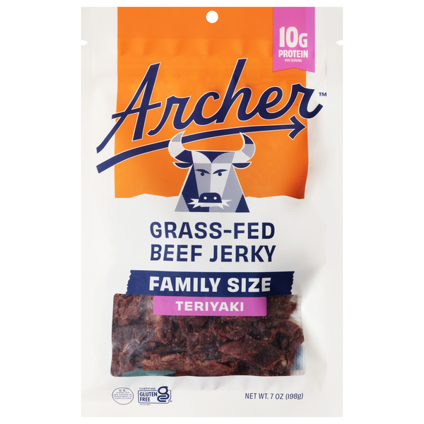 Country Archer Gluten Free Teriyaki 10g Protein Grass-Fed Beef Jerky