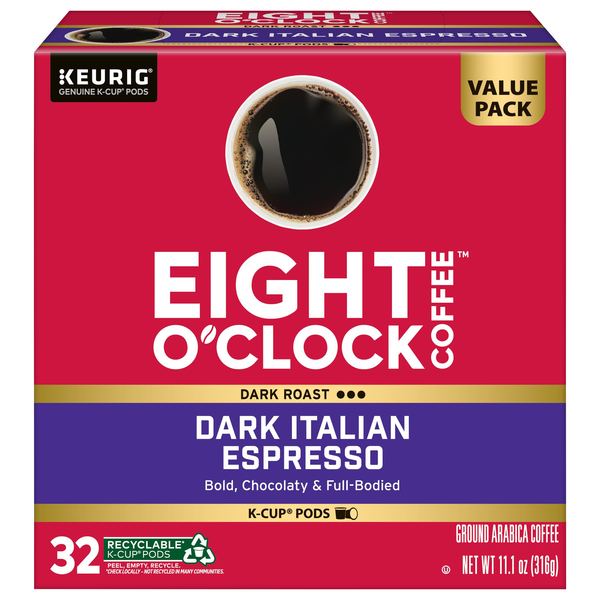 Eight O'Clock Dark Italian Espresso Dark Roast K-Cup Coffee Pods