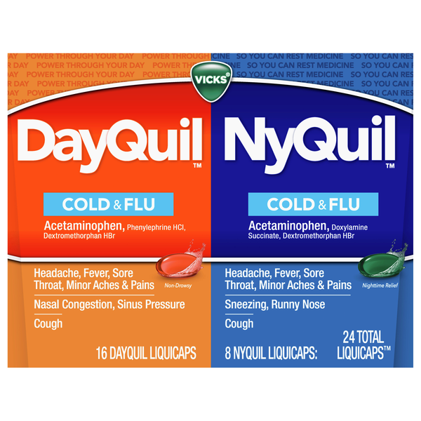 Vicks DayQuil NyQuil Cold & Flu Relief Combo Pack Liquicaps