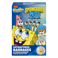 Nickelodeon Antibacterial Bandages Spongebob Assorted Shapes & Sizes