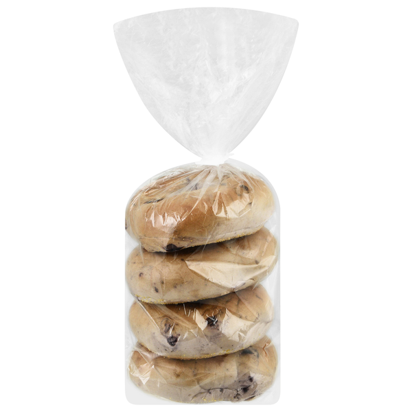 Hannaford Bakery Blueberry Bagels Unsliced - 4 ct