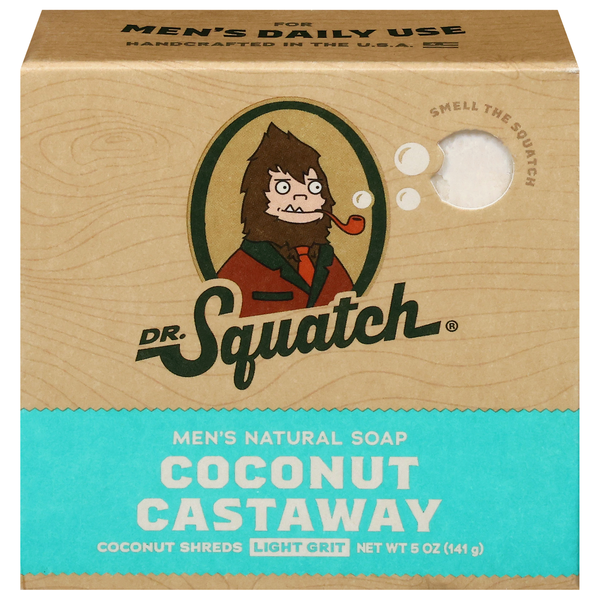 Dr. Squatch Men's Natural Coconut Castaway Light Grit Soap Bar