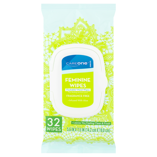 CareOne Feminine Wipes Fragrance Free Aloe