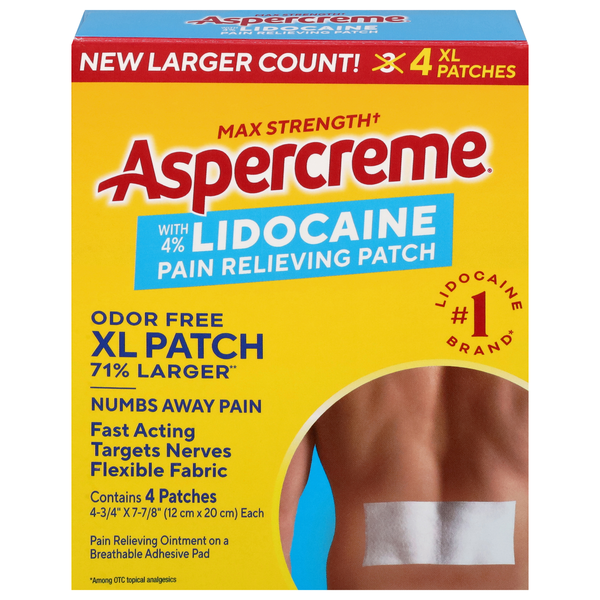Aspercreme Lidocaine Pain Relief Patch Max Strength XL