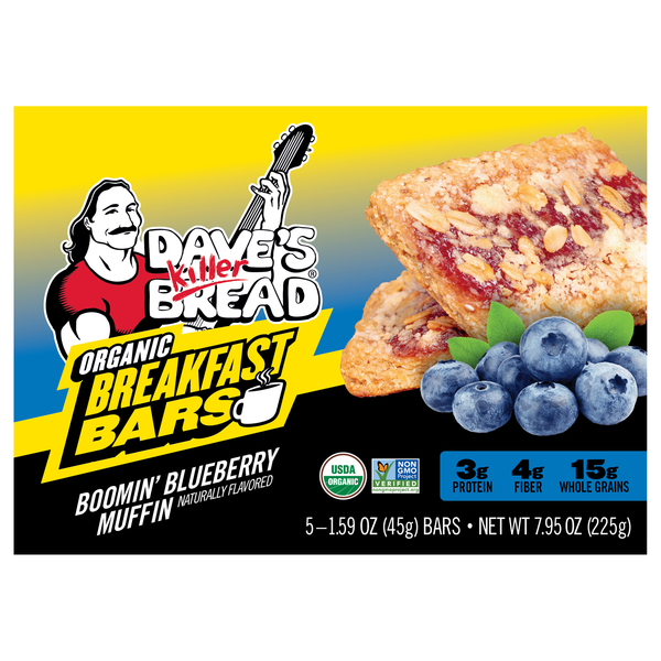 Dave's Killer Bread Organic Boomin' Blueberry Muffin Breakfast Bars - 5 ct