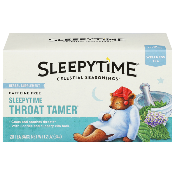 Celestial Seasonings Caffeine Free Sleepytime Throat Tamer Herbal Tea Bags