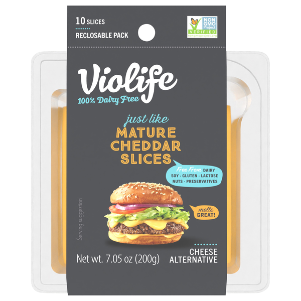 Violife Dairy Free Vegan Just Like Mature Cheddar Cheese Slices - 10 ct