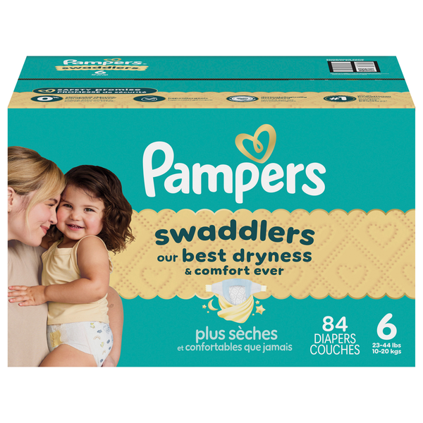 Pampers Swaddlers Size 6 Baby Diapers 35+ lb