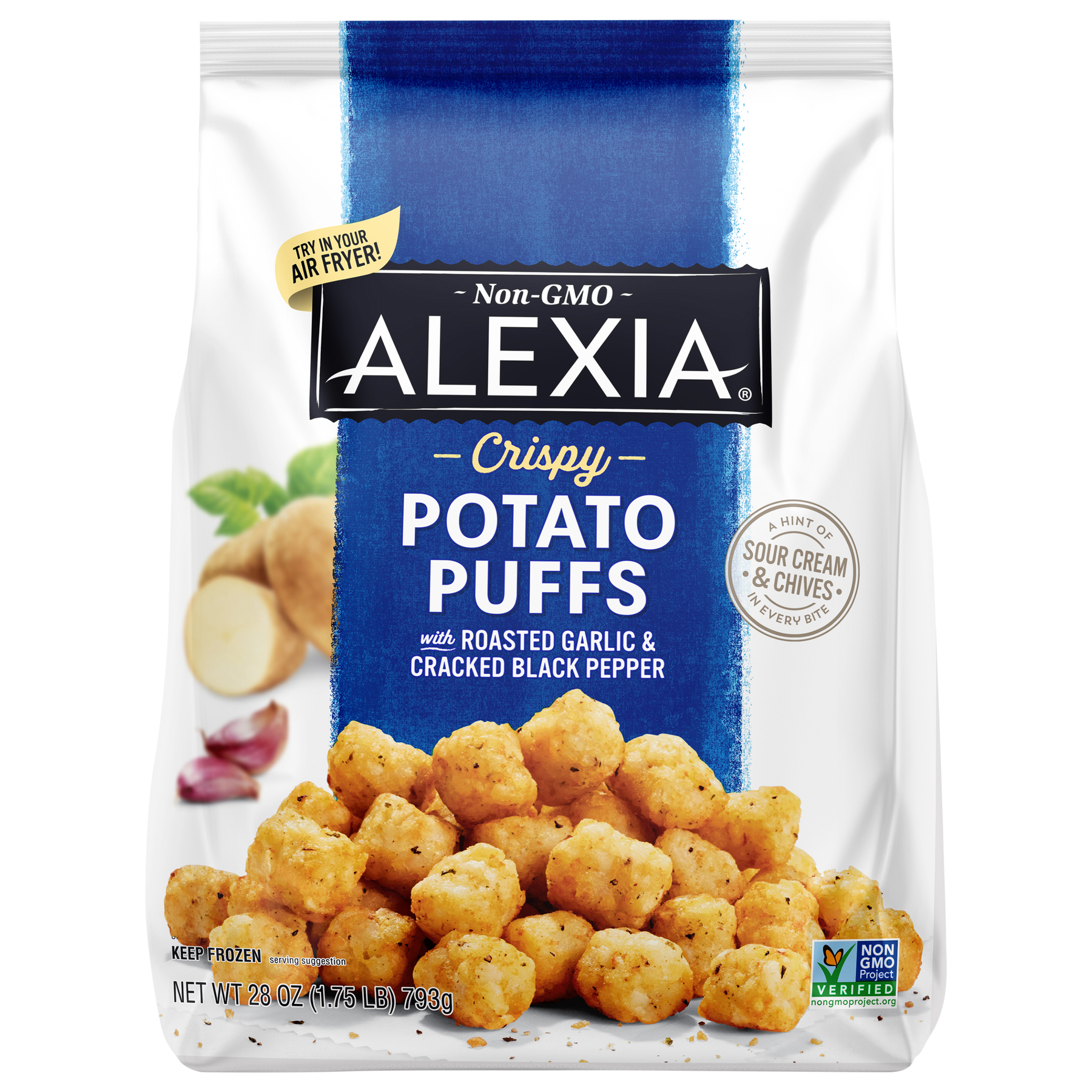 Alexia Alexia Potato Puffs Crispy Seasoned with Garlic & Black Pepper All Natural