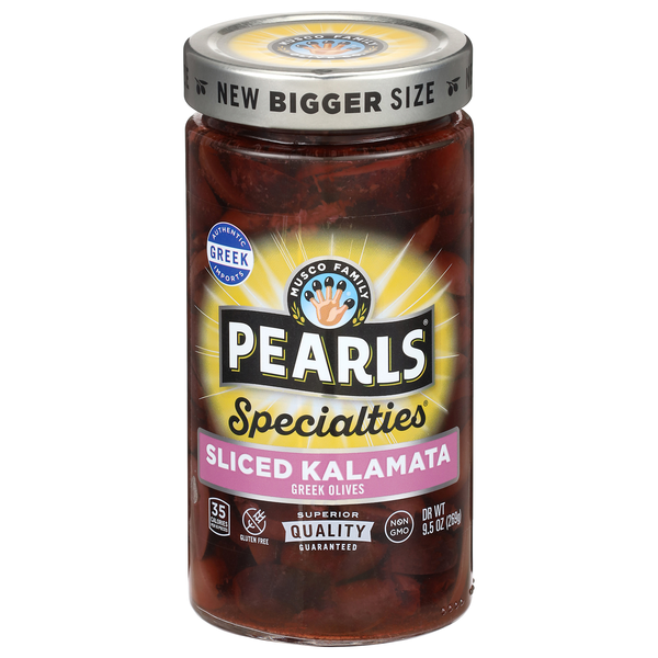 Pearls Specialties Sliced Kalamata Greek Olives Marinated