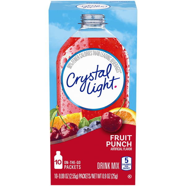 Crystal Light On The Go Packets Drink Mix Fruit Punch - 10 ct