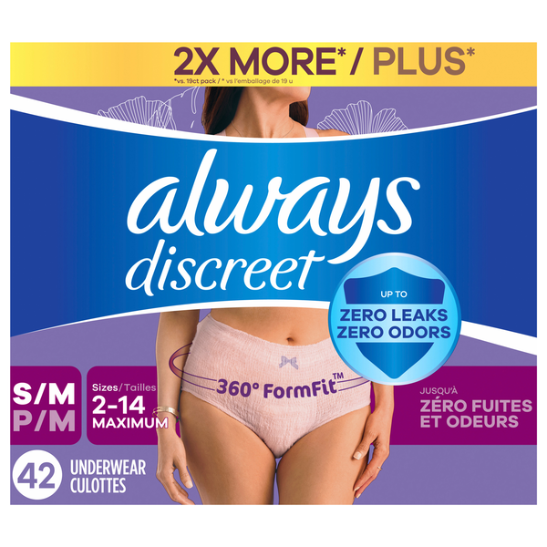 Always Discreet Women's Incontinence Underwear Maximum S/M