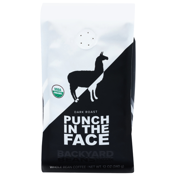 Backyard Beans Organic Punch in the Face Dark Roast Whole Bean Coffee