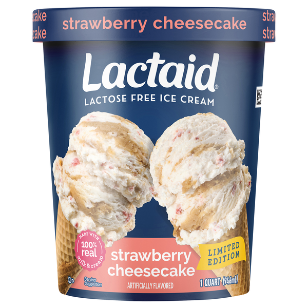 Lactaid Lactose Free Strawberry Cheesecake Ice Cream