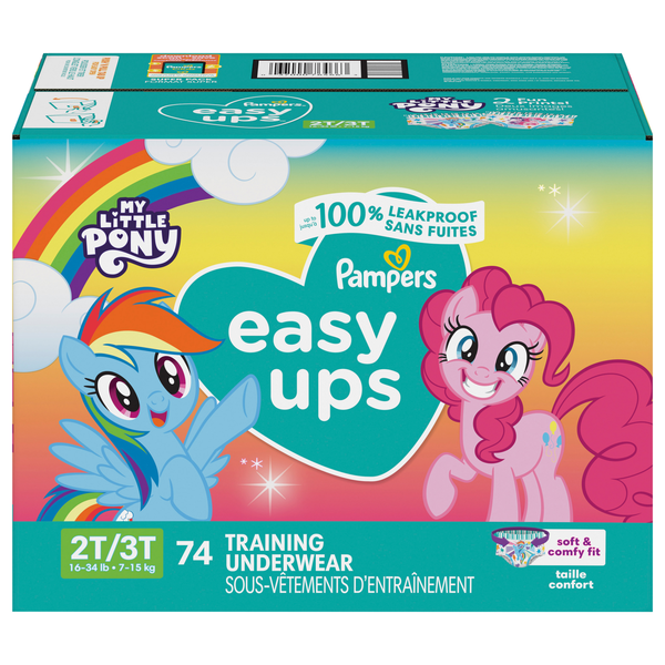 Pampers Easy Ups Girls 2T-3T My Little Pony Training Underwear 16-34 lb