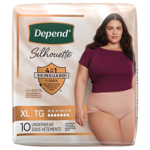 Depend Silhouette XL Pink Women's Incontinence Underwear