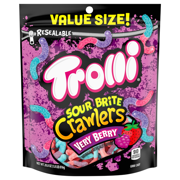 Trolli Sour Brite Crawlers Very Berry Gummi Candy Value Size