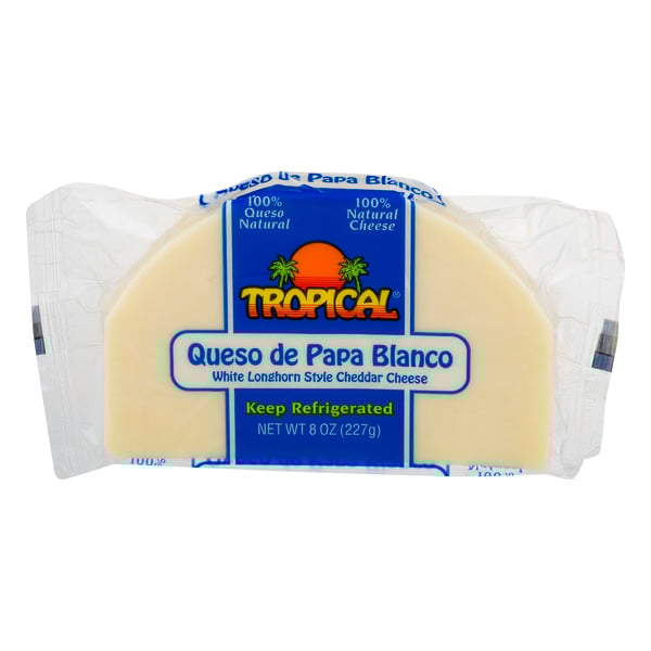 Tropical Queso de Papa Blanco White Longhorn-Style Cheese Cheddar Block